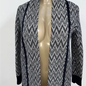 Banana Republic Navy and White Chevron Cardigan
